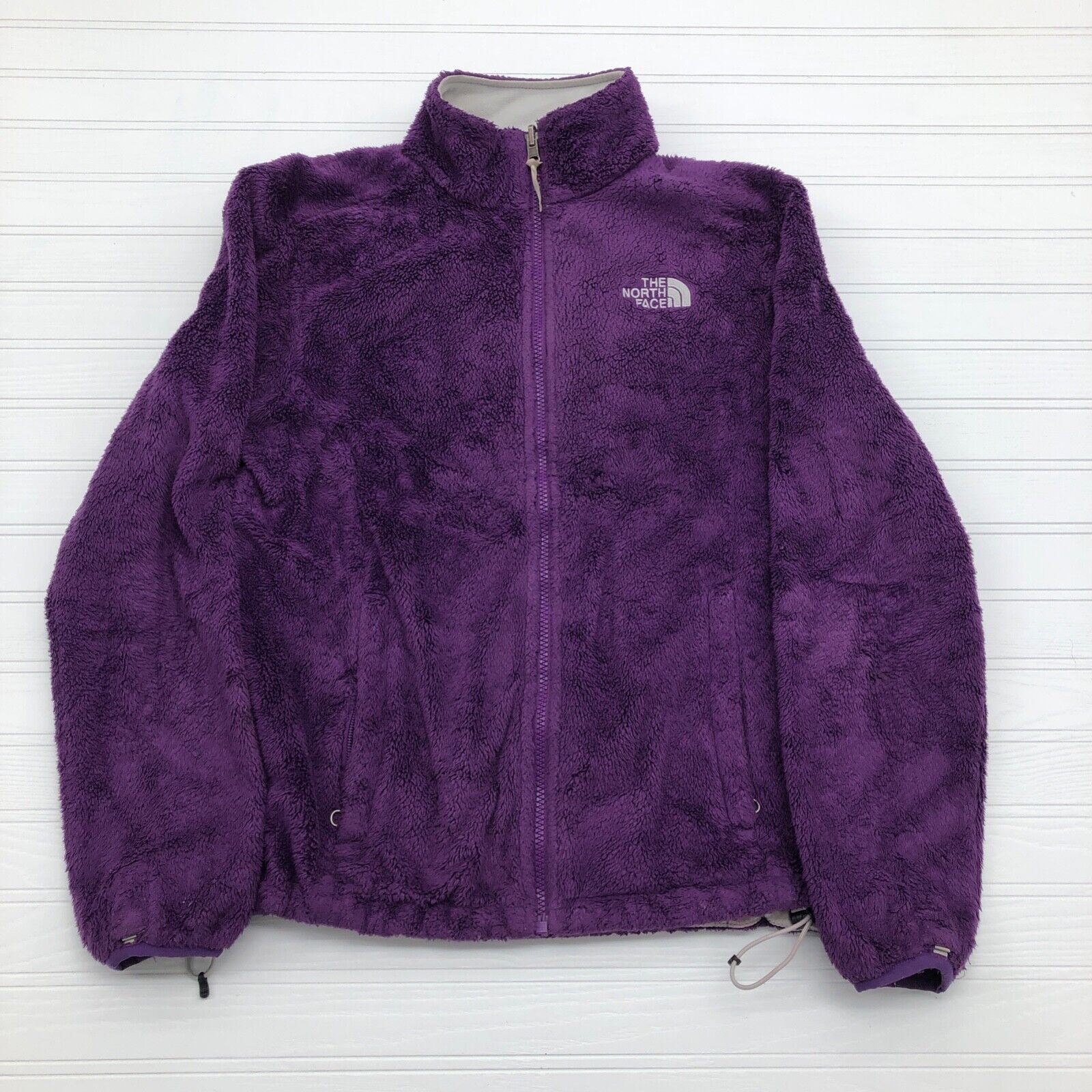 The North Face Purple Fuzzy Fleece Zip-Up Jacket Womens Size 