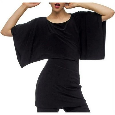 New Norma Kamali Black Dolman Sleeve Tunic Dress Size M