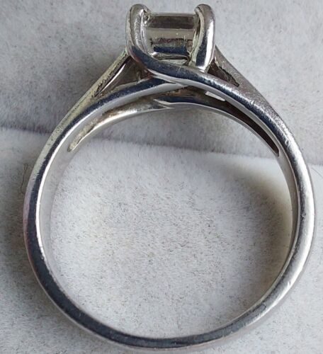 Platinum Large VS Diamond Princess Solitaire Engagement Ring Hallmarked Size K - Picture 7 of 14