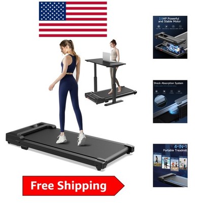 Quiet Portable Treadmill for Home - 4 MPH with Remote & Shock Absorbing Design