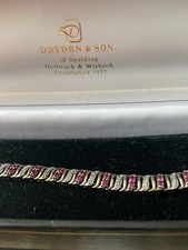 ruby and diamond tennis bracelet from the jeweler Dryden & Son Stamped 925/375