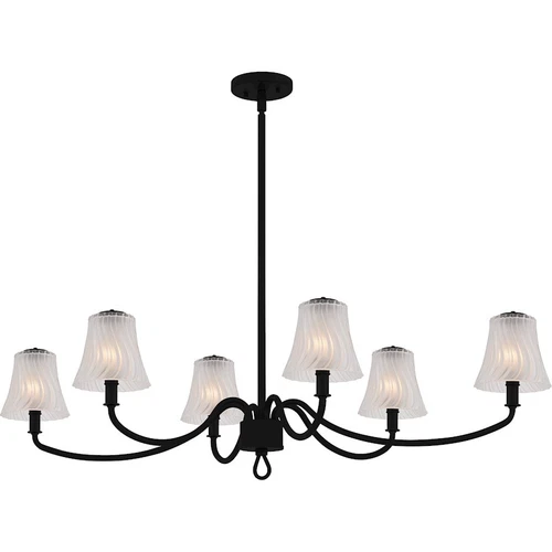 Quoizel McKinney 6Lt Island Light, Black/Clear/Sandblasted/Swirl - MCK644MBK - Picture 1 of 1