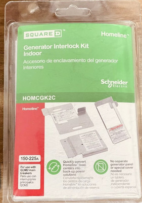 Homeline HOMCGK2C Generator Interlock Kit Indoor 150-225 Amp For QOM2 Main Break