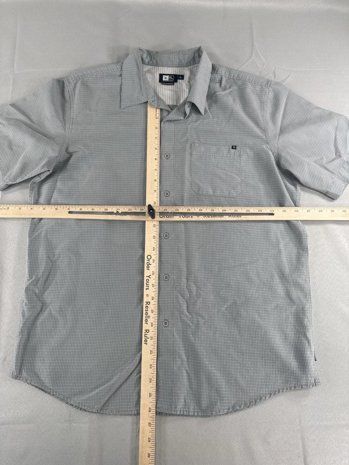 Camisa Rip Curl Para Hombres Grande Gris Manga Corta Abotonada Calce Clásico Surf Informal Foto 3 de 4