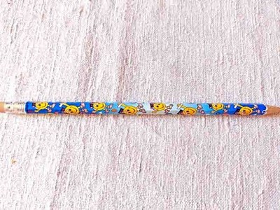 Bleistift mit Radiergummi blau Smily mit Doktorhut sechskantig ca. 19 cm