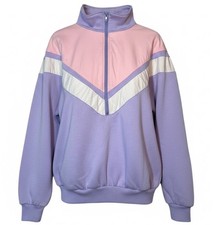 Vintage 80s/90s Lavon By Cheerful Corp Pastel Colorblock Track Jacket Womens L