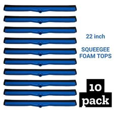 10 PACK 22" Dual Moss Foam Floor Squeegee Blue Plastic Head Scrub Tile Cleaner
