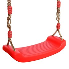 Plastic Swing Seat with Adjustable Rope, 220 lb Capacity Red