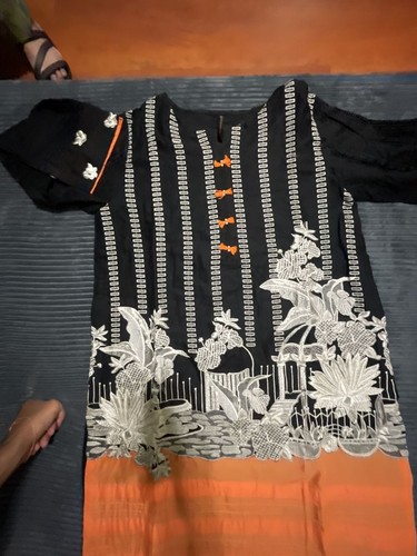 Almirah Black Jacquard Embroidered Lawn Kurta Festive Collection