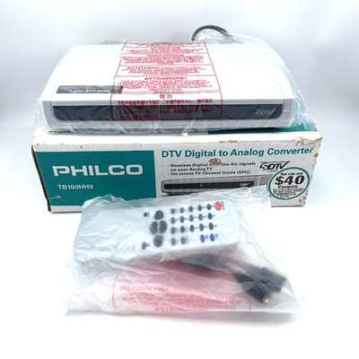 Philco TB100HH9 DTV Digital to Analog Converter - New Open Box