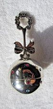 Vintage Lenox Silver Plated Baby Rattle photo holder rhinestones Jewels NWOT