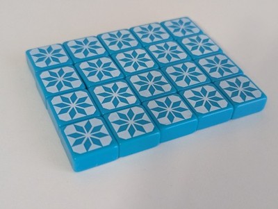 Azul Game Replacement Pieces Parts- White & Blue Tile Set of 20- Plan B Games