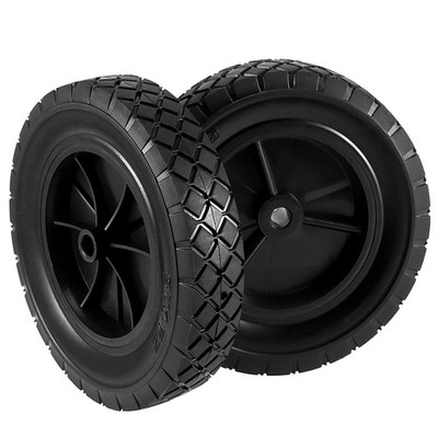 2 PCS 8x1.75 Inch Solid Rubber Hand Truck Wheel Universal Tire 1/2 Inch Axle