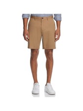 Michael Kors Men's Slim Fit Stretch 9" Flat Front Shorts Khaki Waist 38