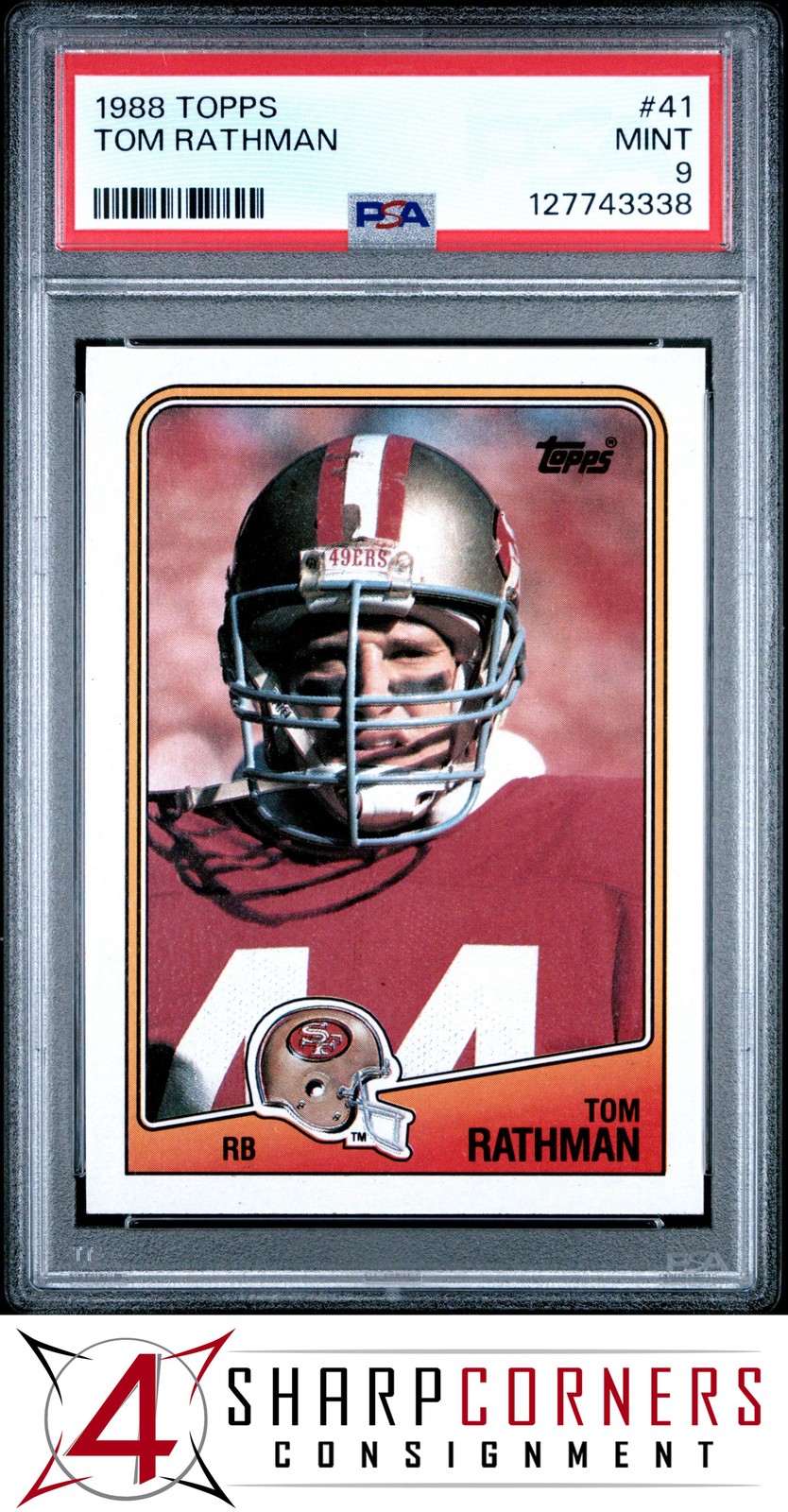 1988 TOPPS #41 TOM RATHMAN RC 49ERS PSA 9