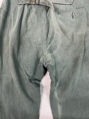 Vintage 1940s/50s M3 HBT Buckle back Chore Pants GOOD SIZE 32x32 - Picture 4 of 11