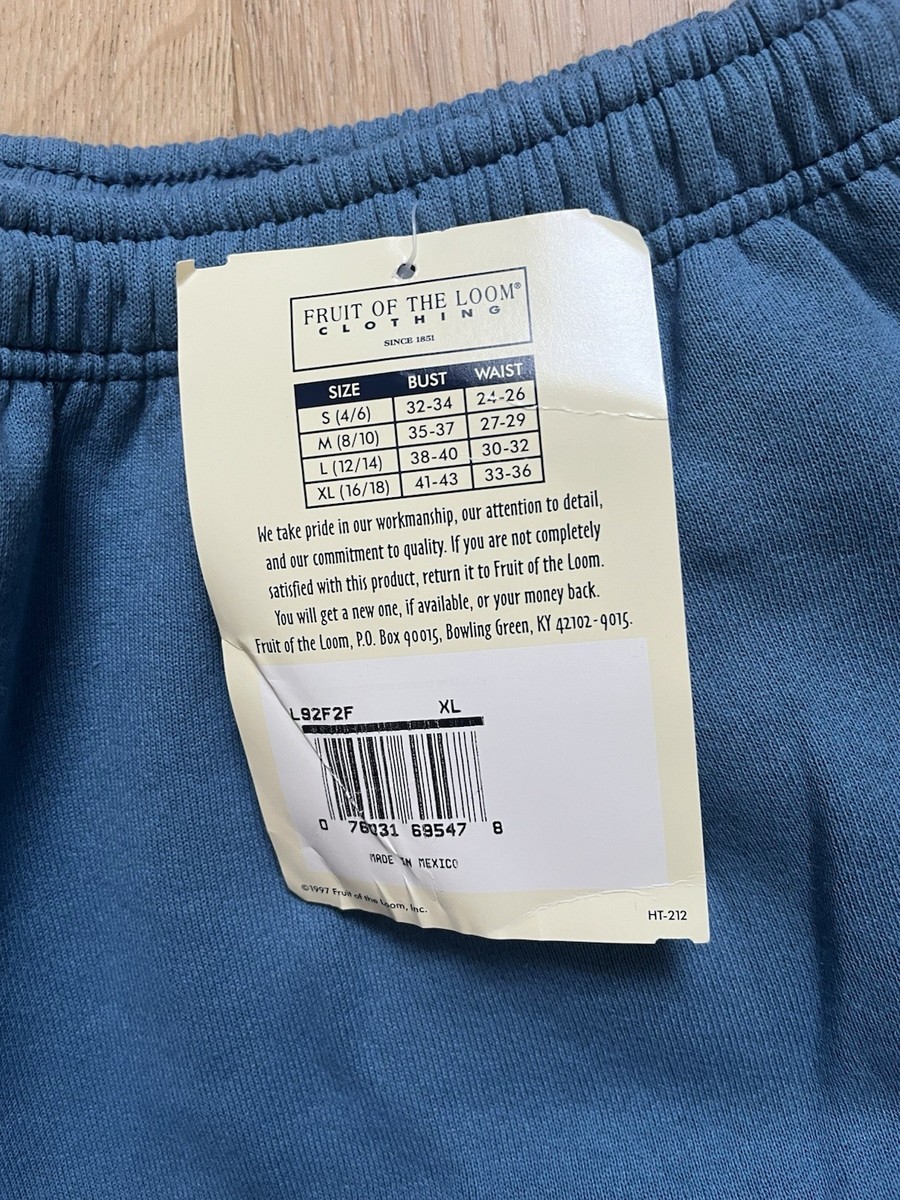 Vintage 90s Fruit Of The Loom Sweatpants XL Blue Elastic Waist Joggers NWT Pants View 4