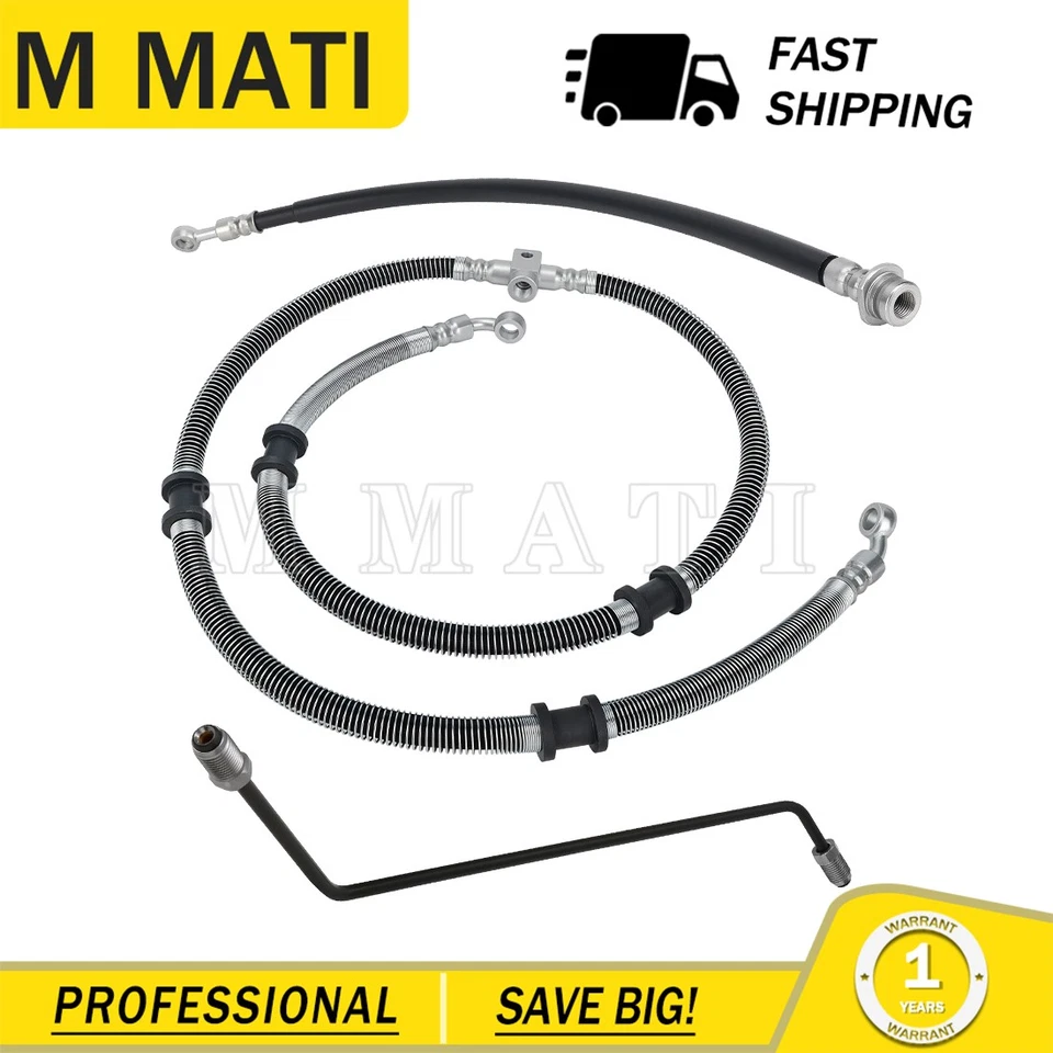 Front Brake Hose Line & Pipe Kit for Yamaha YFM450 4x4 Grizzly 450 2011-2014 ATV - Image 2 of 4