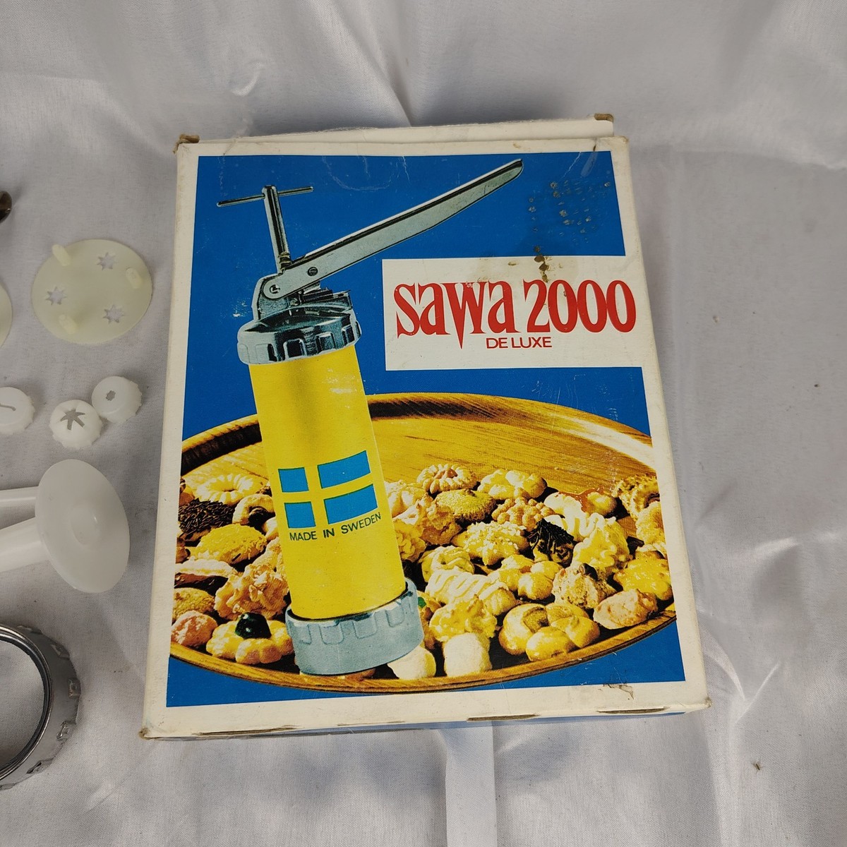 Vintage Sawa 2000 Deluxe Metal Cookie Press Decorator Gun Made In