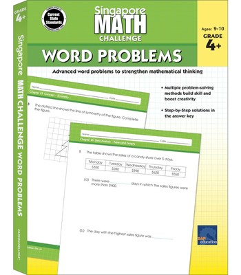 Singapore Math Challenge Word Problems 4th Grade Math Workbooks, Singapore M...