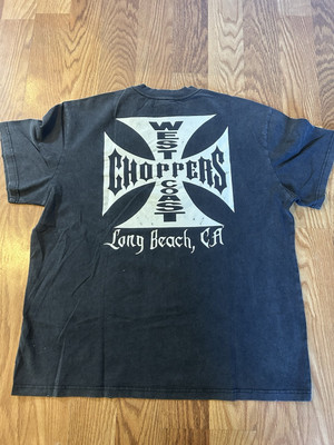 NEW Distressed West Coast Choppers Shirt Black Fade Mens XL | eBay