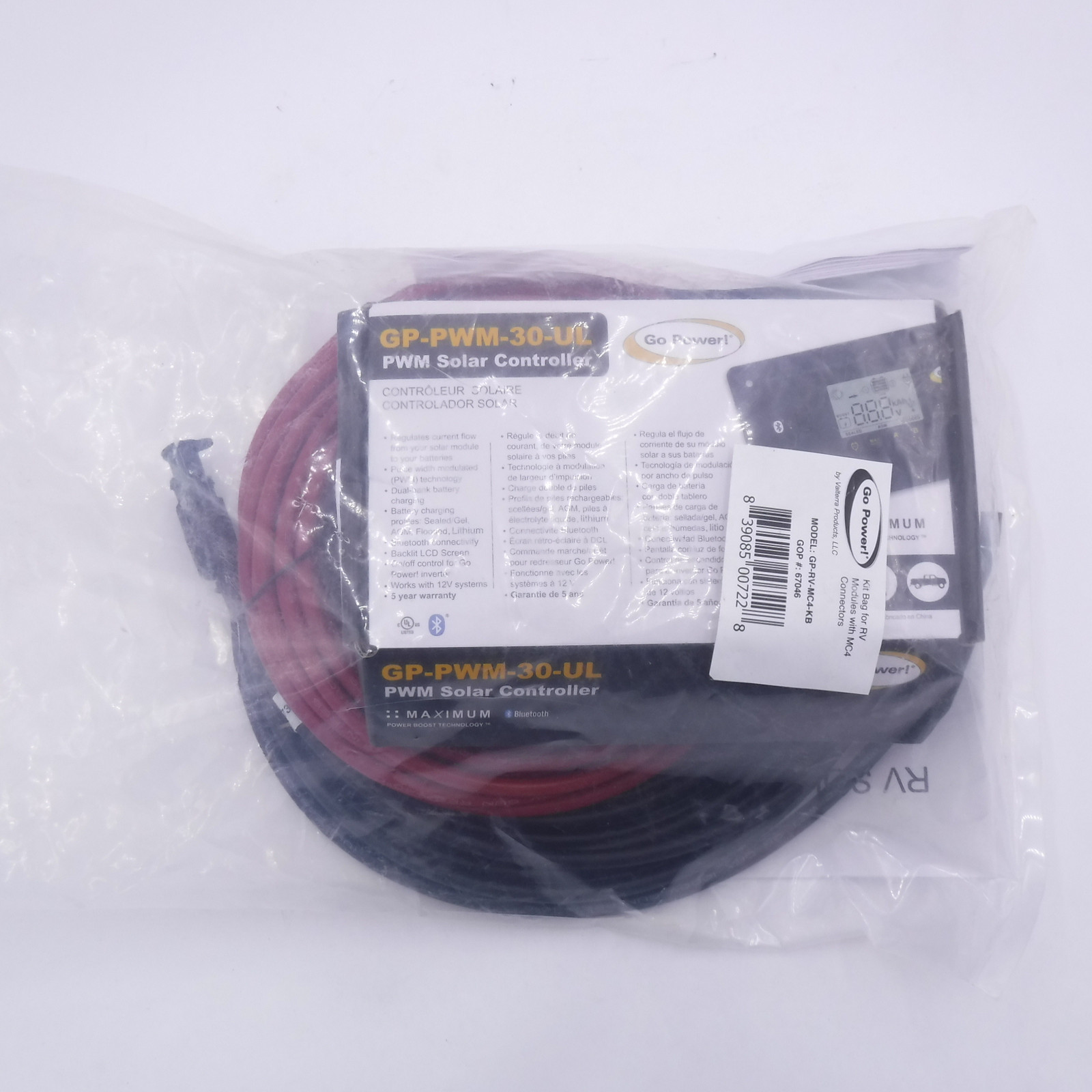 Go Power RV Solar Panel Mounting Kit Bluetooth Enabled 30A 6