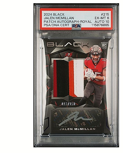 Jalen McMillan Panini Black #215 Patch Autograph-Royal