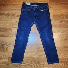 HOLLISTER Boys Junior Size Skinny Blue Jeans Dark Wash Embroidered 29X32
