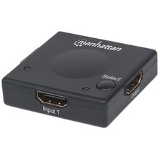 Manhattan 207911 HDMI Switch 2-Port, 1080p, Connects x2 HDMI sources to x1 disp