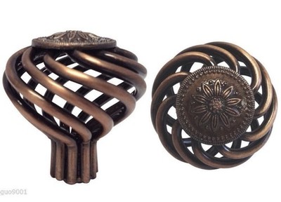 House Guard Antique Copper Birdcage Kitchen Cabinet Knobs Pulls