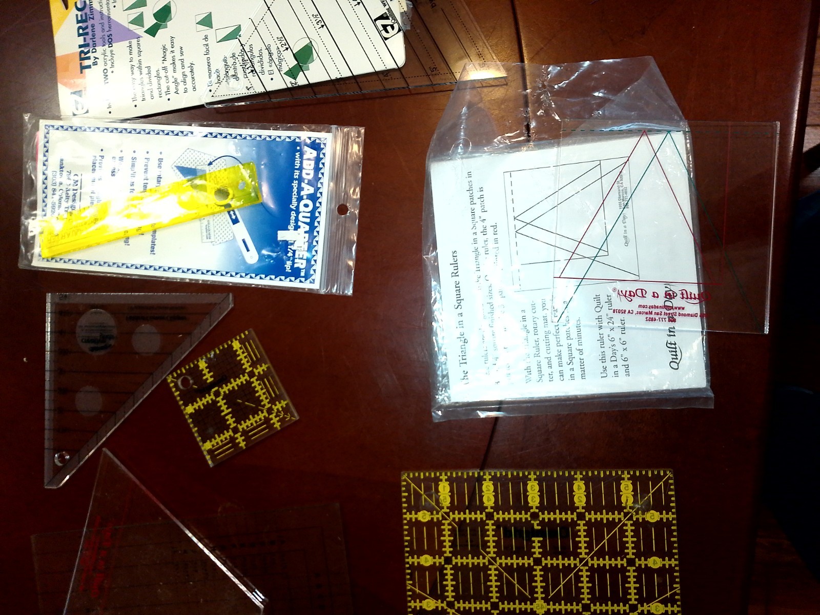 Quilters Measuring Ruler/ Guidelines  Templates Lot Of 9 #19