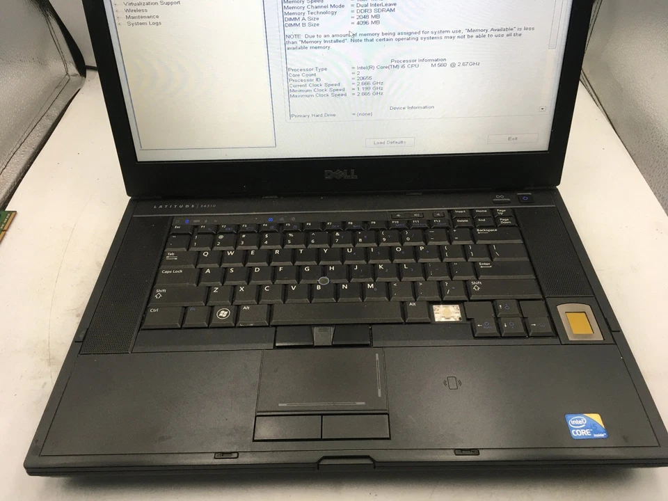 DELL LATITUDE E6510 - BOOTS TO BIOS - INTEL I5 M560 - 6GB RAM - 15" - READ - BB! - Image 3 of 4