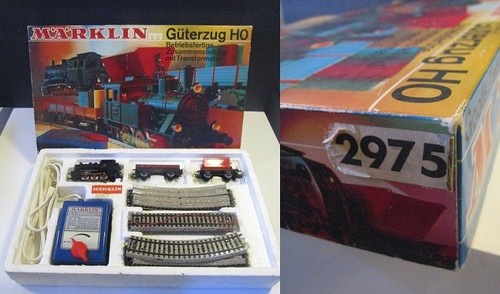 Marklin 2975 - Juego de trenes HO - 0-6-0 vaporizador, 2 - vagones, vía y transformador | Condition: Used