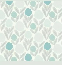 Laura Ashley Wallpaper Editions Serena Aqua 3 Rolls Same Batch W102355-A-1