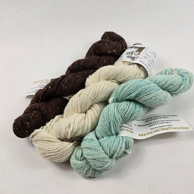 Mixed Lot Prairies Edge Farm DK Sport Alpaca Silk Yak Green Cream Brown 200 YdEa
