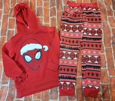 Marvel Spiderman Boys Hoodie Sweatpants Set Sz 6 Christmas