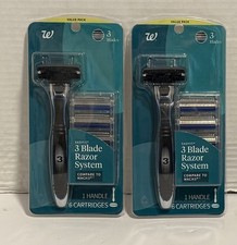 Walgreens~3 Blade Easyfit Razor~(2 Handles 12 Cartridges)Fits on Mach3 & Less $