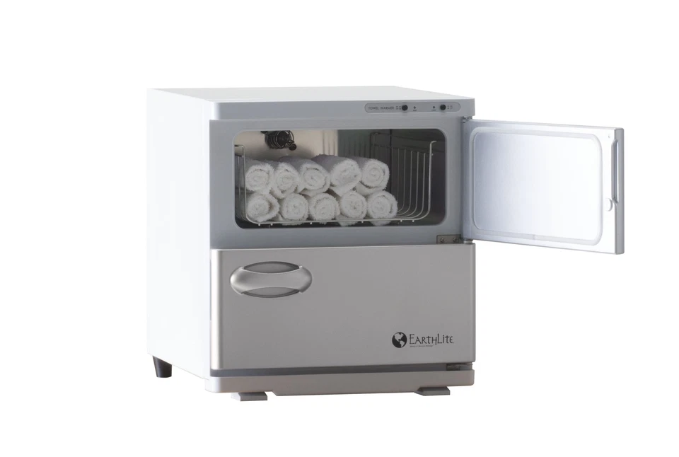 Nuevo armario de toallas calientes Earthlite grande de doble puerta UV con puertas de aluminio Foto 3 de 3