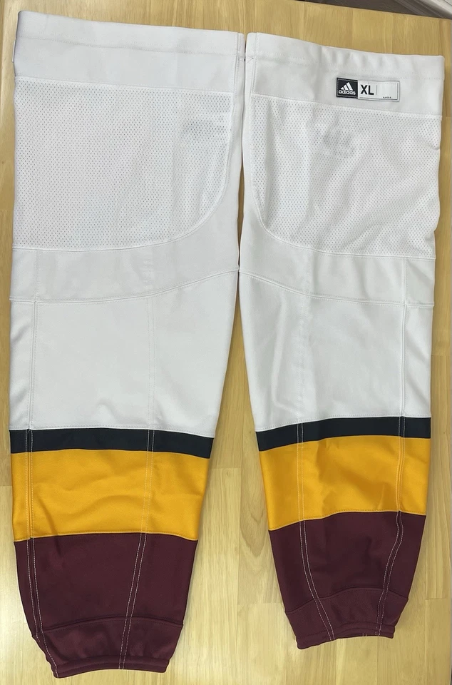 Adidas ASU Ice Hockey White/Burgundy Sleeve Set Pair 2 Team Issue Socks - Men XL - Image 4 of 4