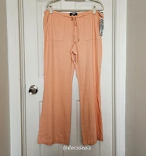 ReWash Drawstring Wide Leg Pants Peach Women's Medium