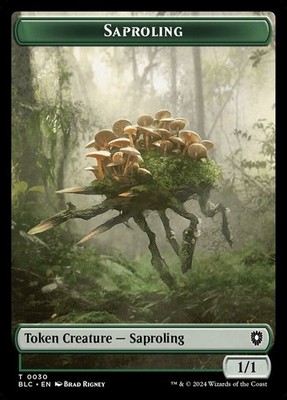 (x4) Saproling - Treasure 0030-0029 Set of Double Sided Token Bloomburrow MTG