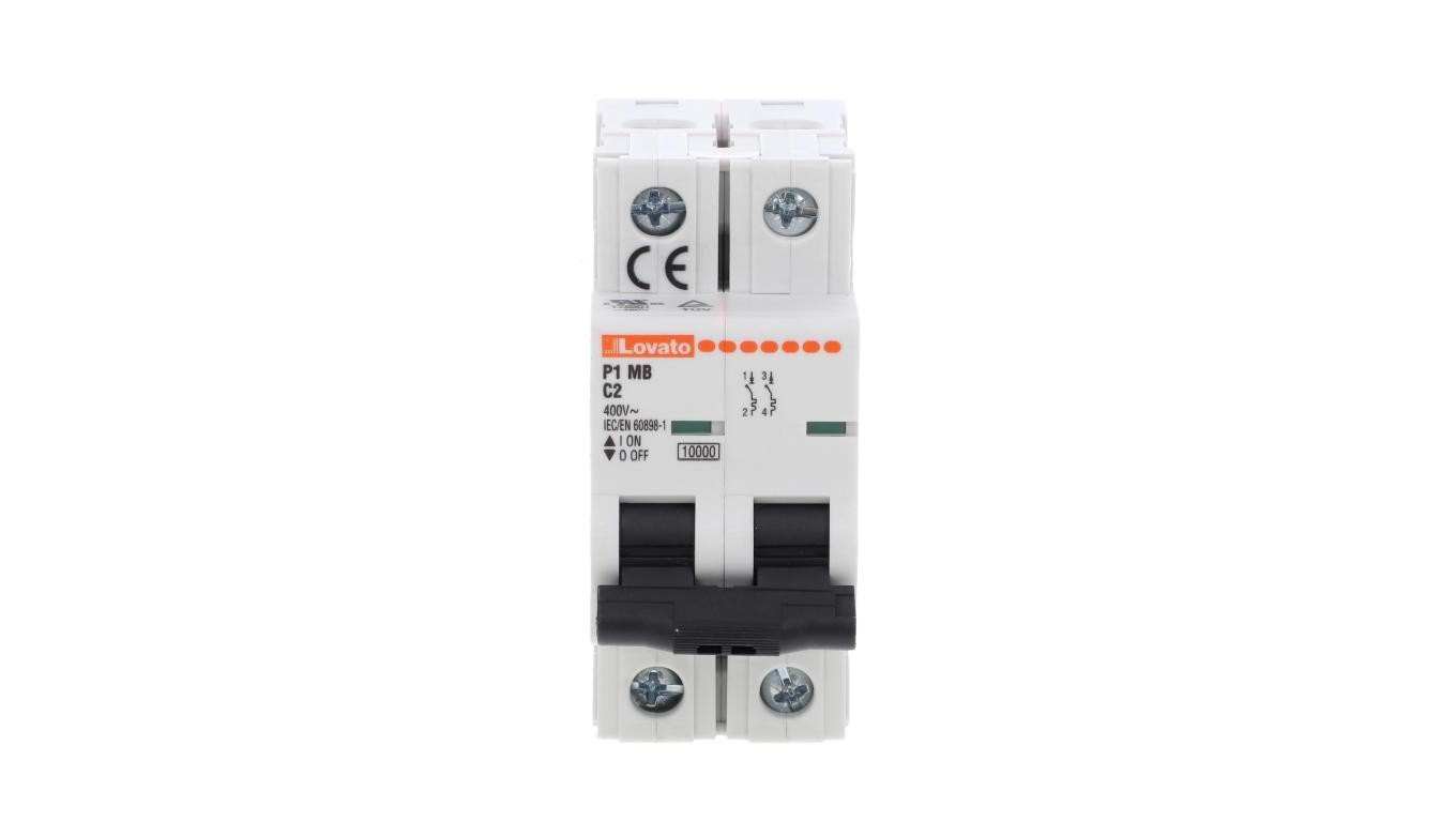 2P C 2A 10kA AC P1MB2PC02 Overcurrent Switch