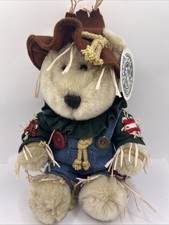 STARBUCKS BEARISTA Plush Bear Scarecrow 16th Ed Fall Halloween Straw 2001 Tags
