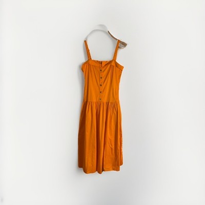KARL LAGERFELD PARIS Belted Midi A-Line Dress Orange Size 8