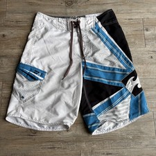 Billabong Andy Irons Rising Sun Pro Boardshorts Mens 30 Blue White Billabong Andy Irons Rising Sun Pro Boardshorts Mens 30 Blue White