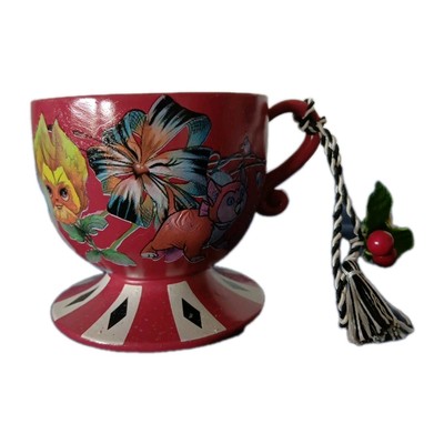 Disney Disney Parks Alice in Wonderland Hand Painted Teacup Ornament Decoupage