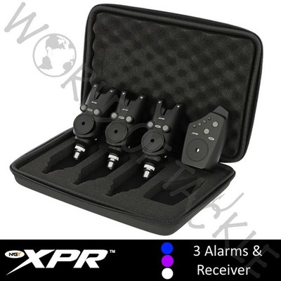 NGT XPR Wireless Bite Alarm Set 3+1 Carp Fishing Case + LED Receiver Tackle