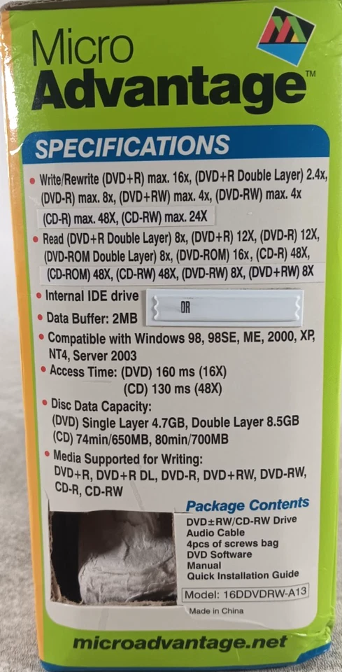 Micro Advantage NEW DVD+RW 8.5 Gig 16x DVD Write 4x DVD Rewrite 48x CD Write - Image 4 of 4