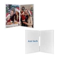 Sublimation Glass Photo Blanks 4x6 Inch 2 Set Folding Hinged Double Collage D...