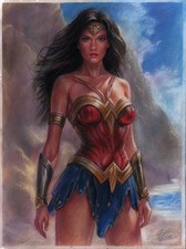 original drawing 30 x 40 cm 18DrO artwork pastel DC Comics Wonder Woman